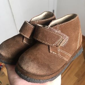 Pediped Brown Suede Chukka Boots with Rubber Sole